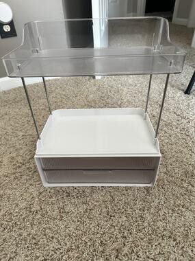 Delamu Bathroom Organizer Storage, 2-Tier 2-Drawer Makeup Organizer Countertop